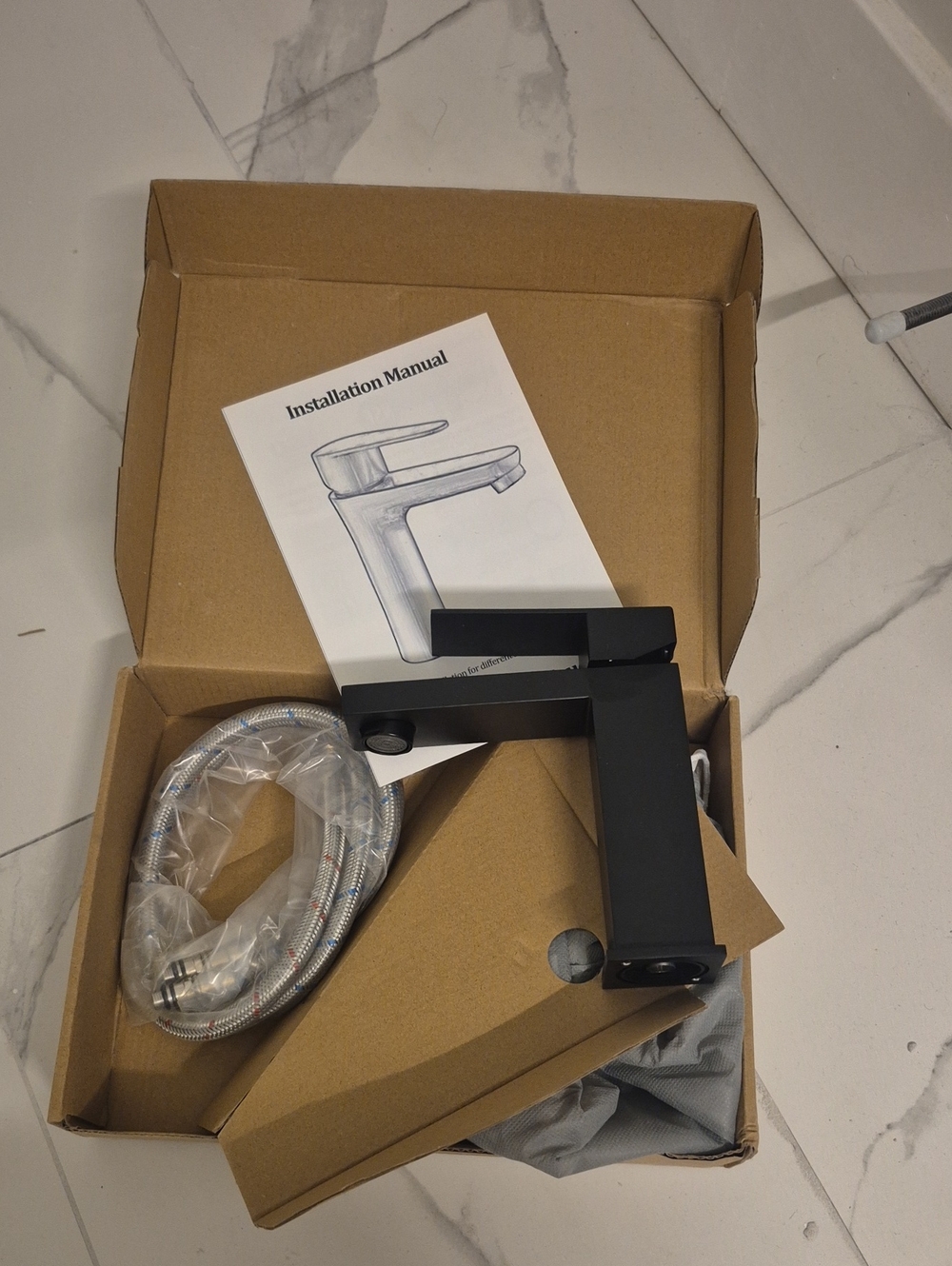 Matte Black Single-Handle Waterfall Style Bathroom Faucet - Modern Design